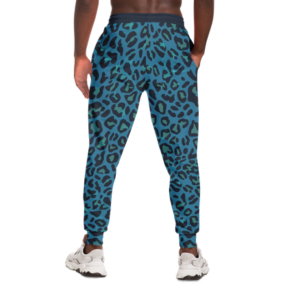 Classic Blue Leopard Track Pants For Men | HD Print