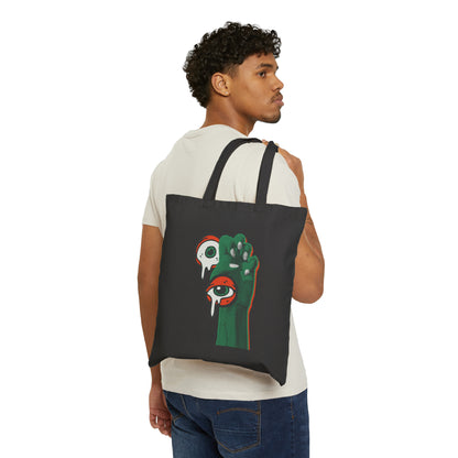 Cotton Canvas Tote Bag | Creepy Eyes - Ribooa