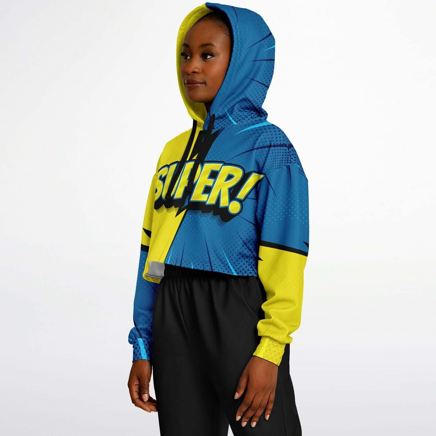 SUPER! Pop Art Cropped Hoodie