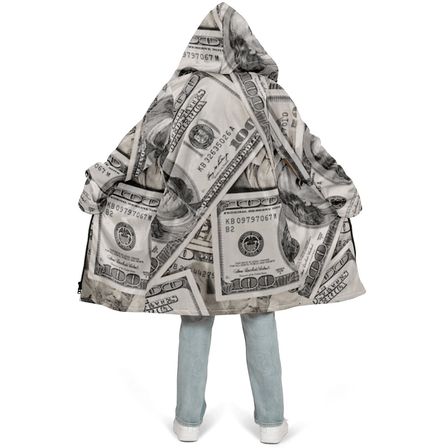 Green Dollars Zipper Cloak $$$ Unisex HD