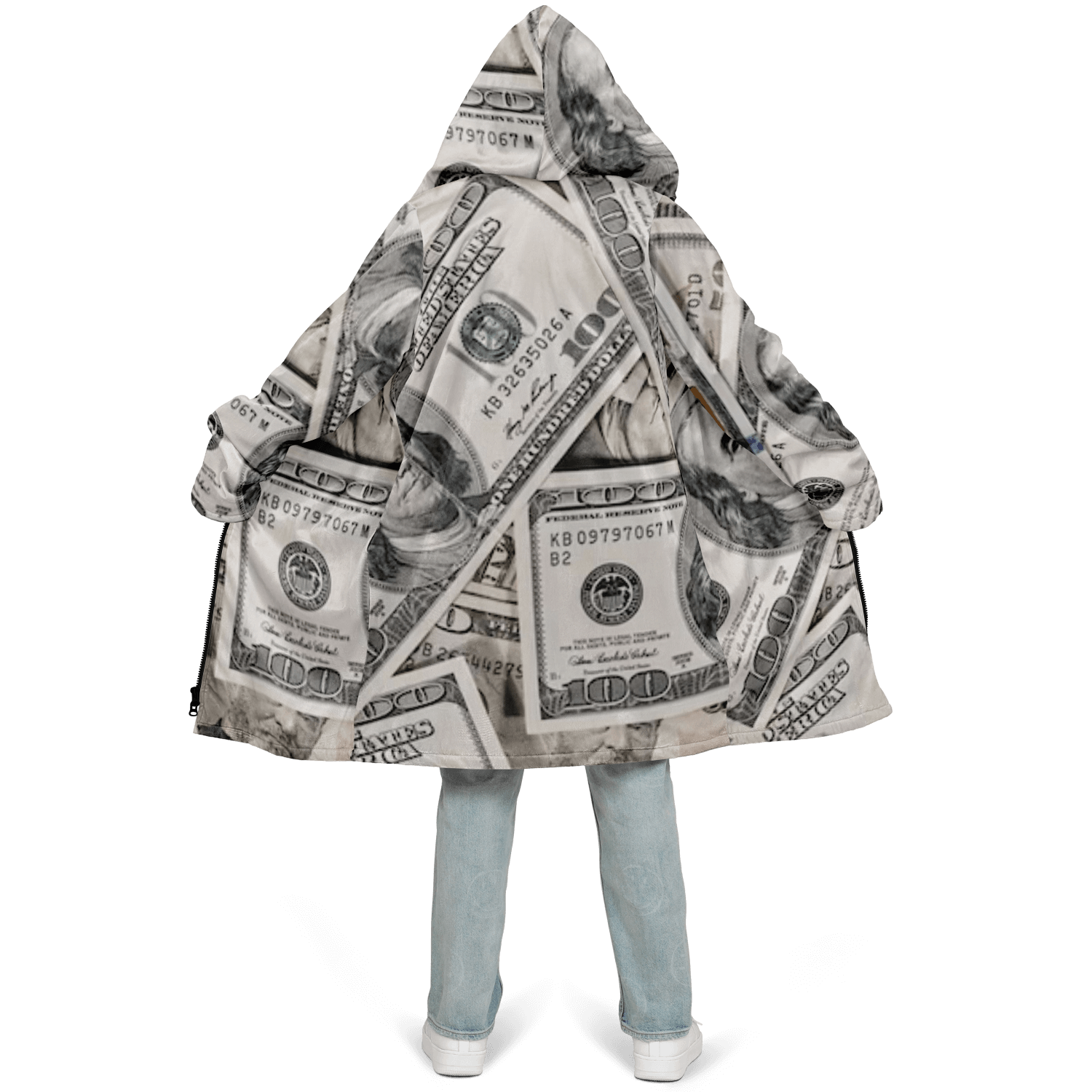 Green Dollars Zipper Cloak $$$ Unisex HD