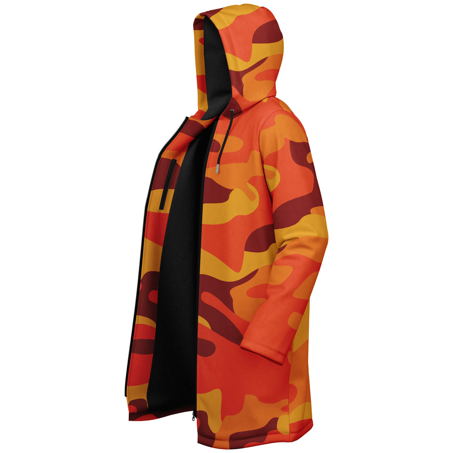 Orange & red Camo Cloak With a Zipper