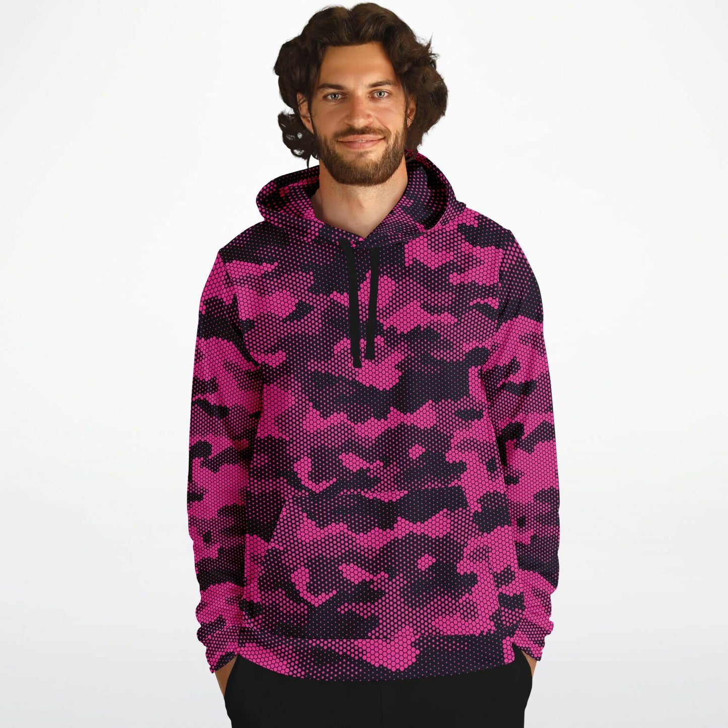 Pixel Camo Hoodie | Blackberry & French Rose Camouflage