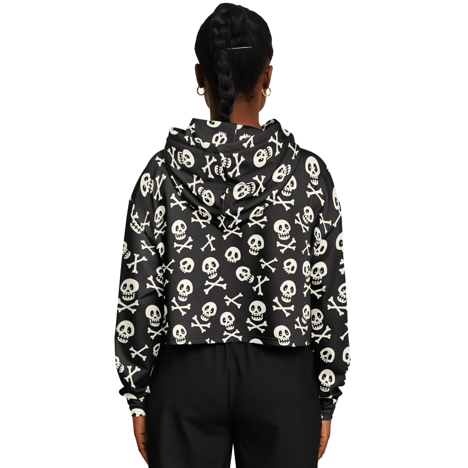 Skulls & Bones Croptop Hoodie For Women