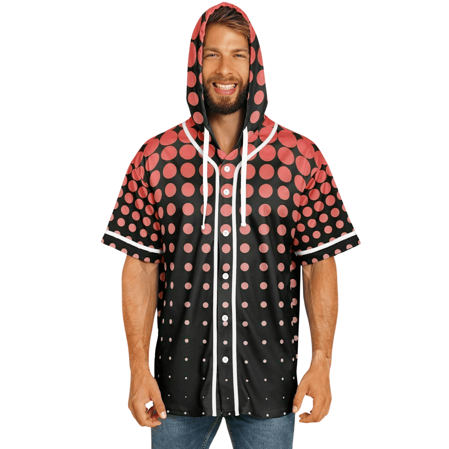 Hooded Baseball Jersey | HD Print - Ribooa