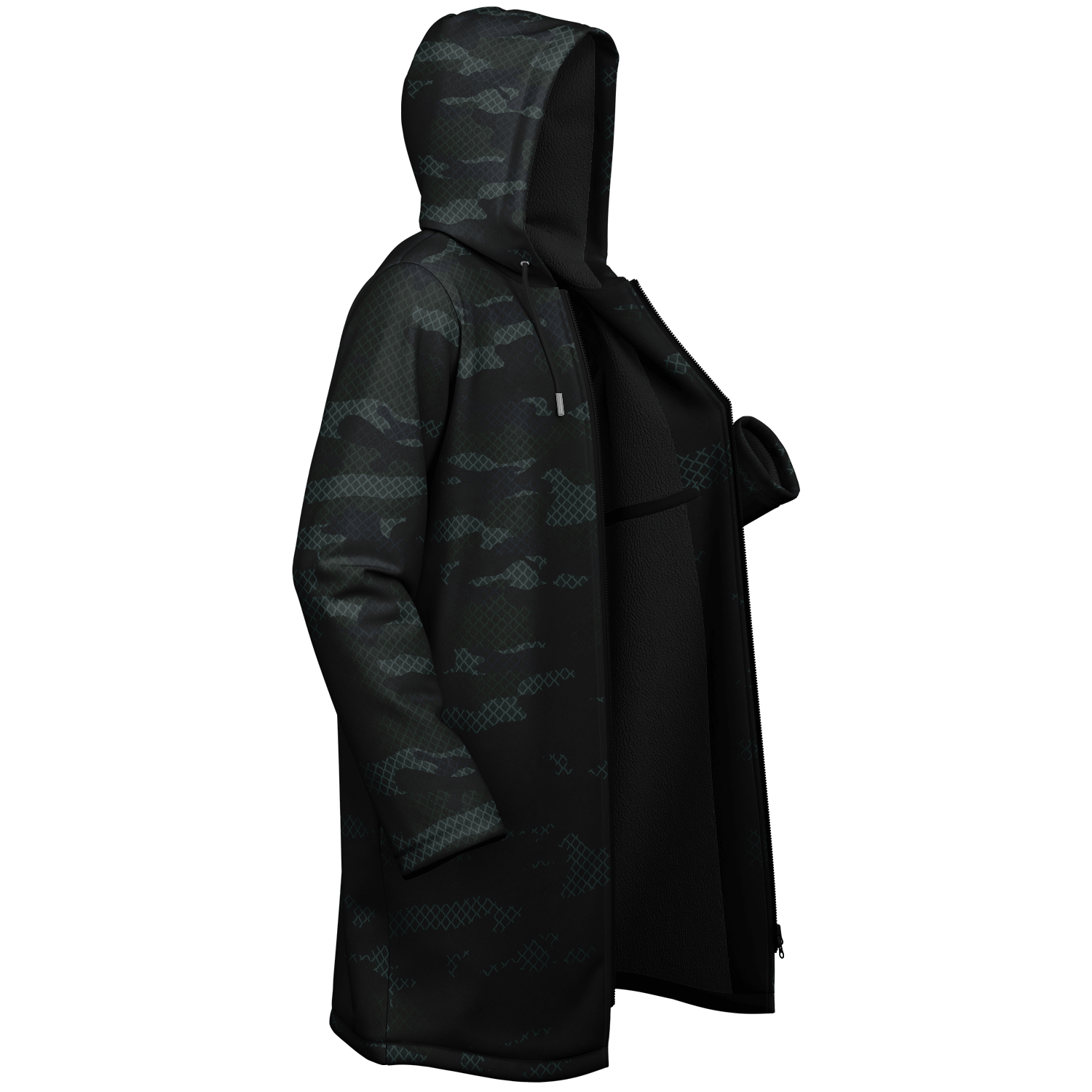 Military Dark Green Camo Cloak With a Zipper