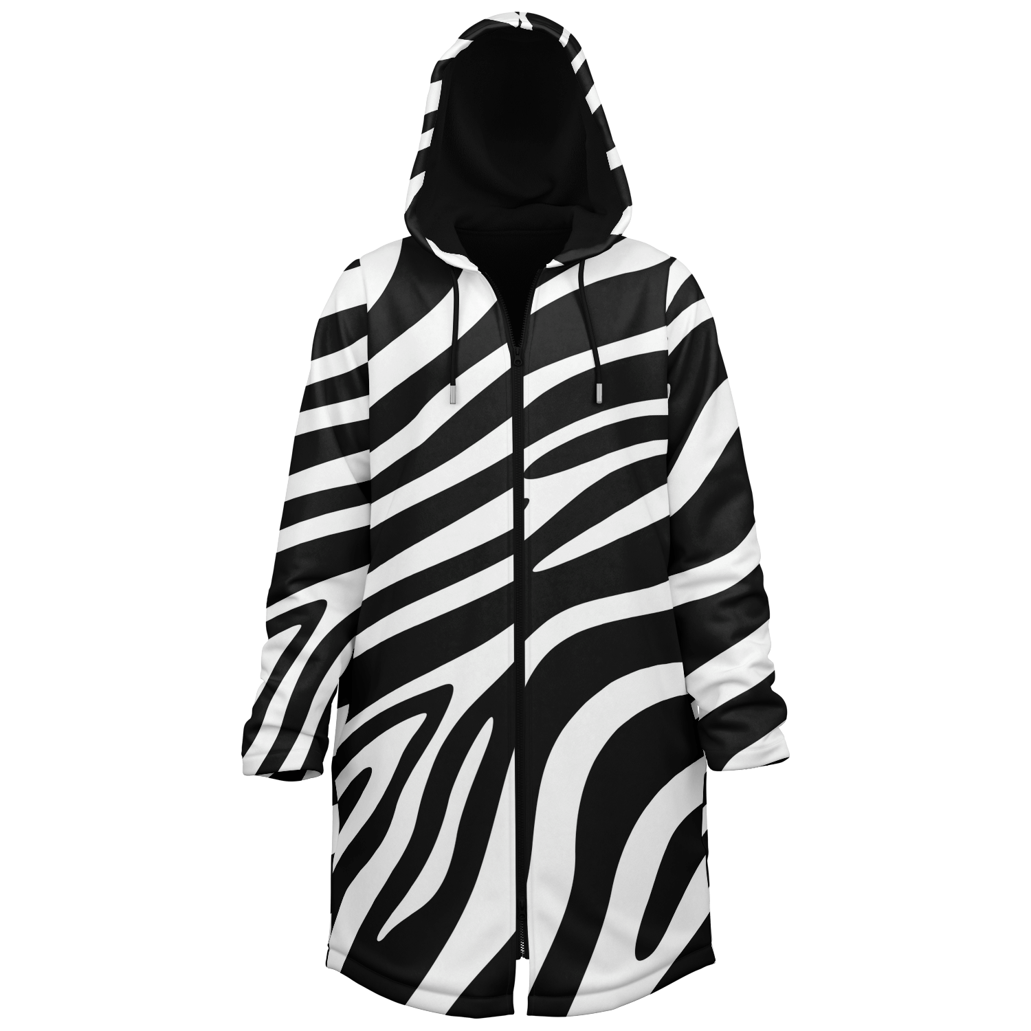 Zebra Zipper Cloak | Unisex HD Black & White