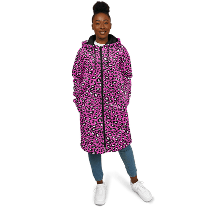 Pink Leopard Cloak With a Zipper