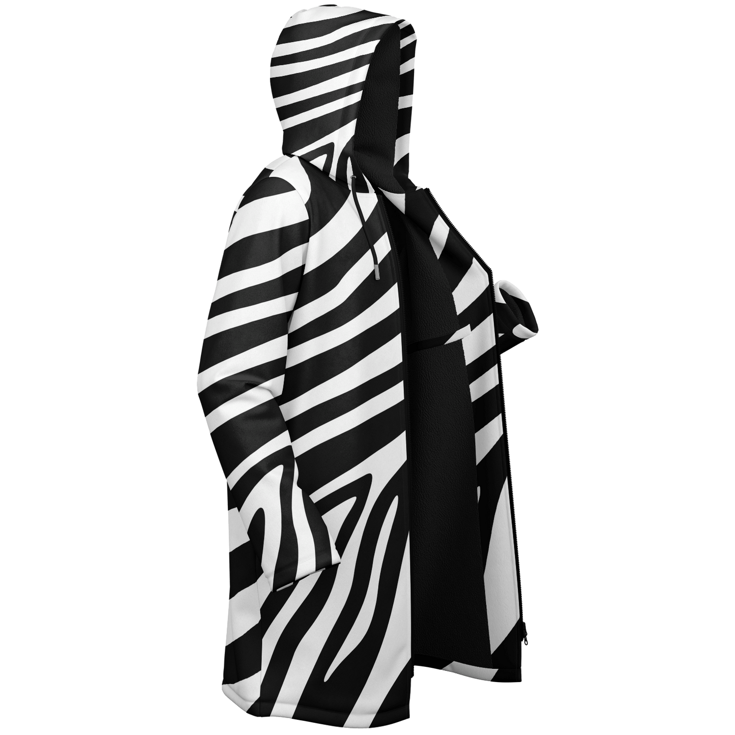 Zebra Zipper Cloak | Unisex HD Black & White