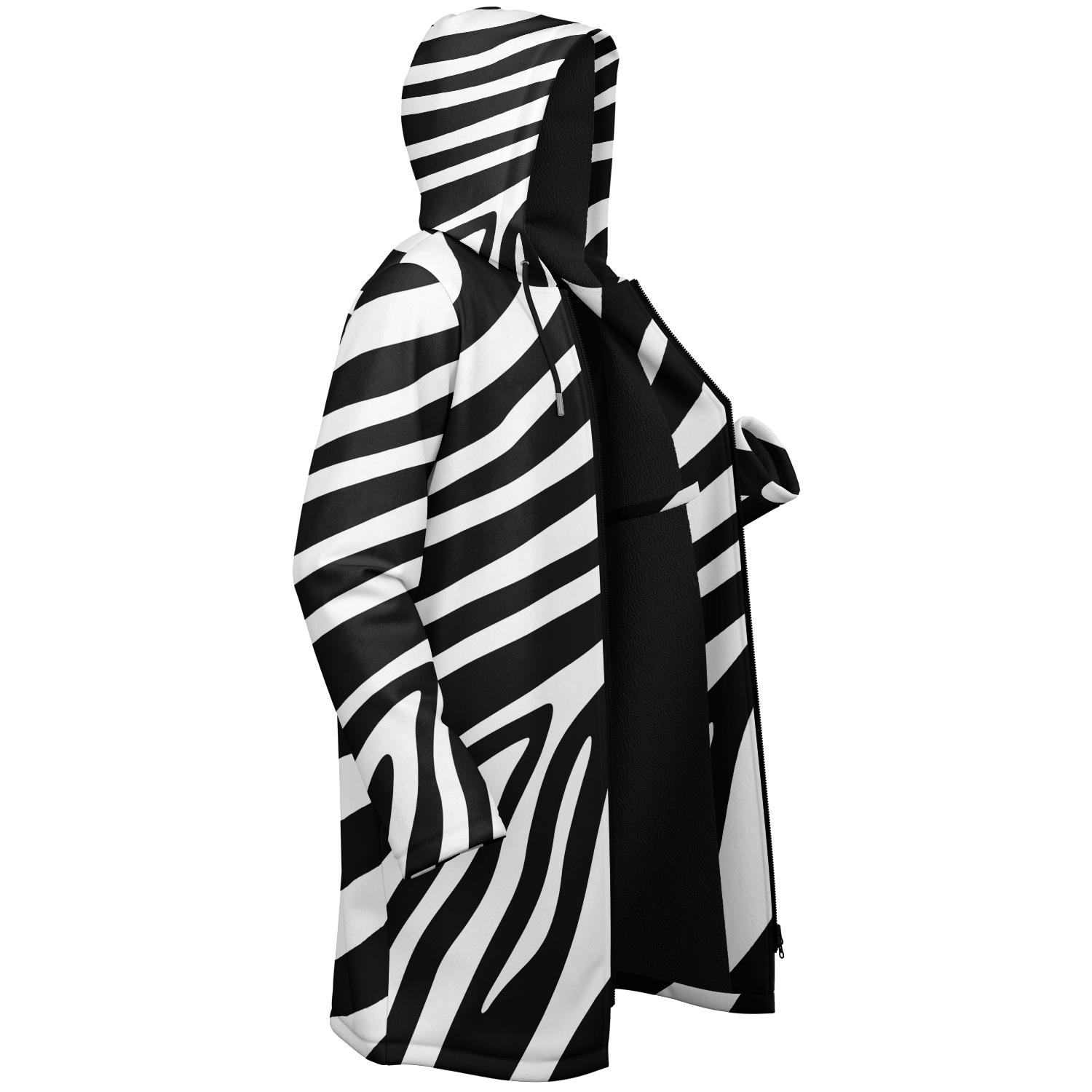 Zebra Zipper Cloak | Unisex HD Black & White