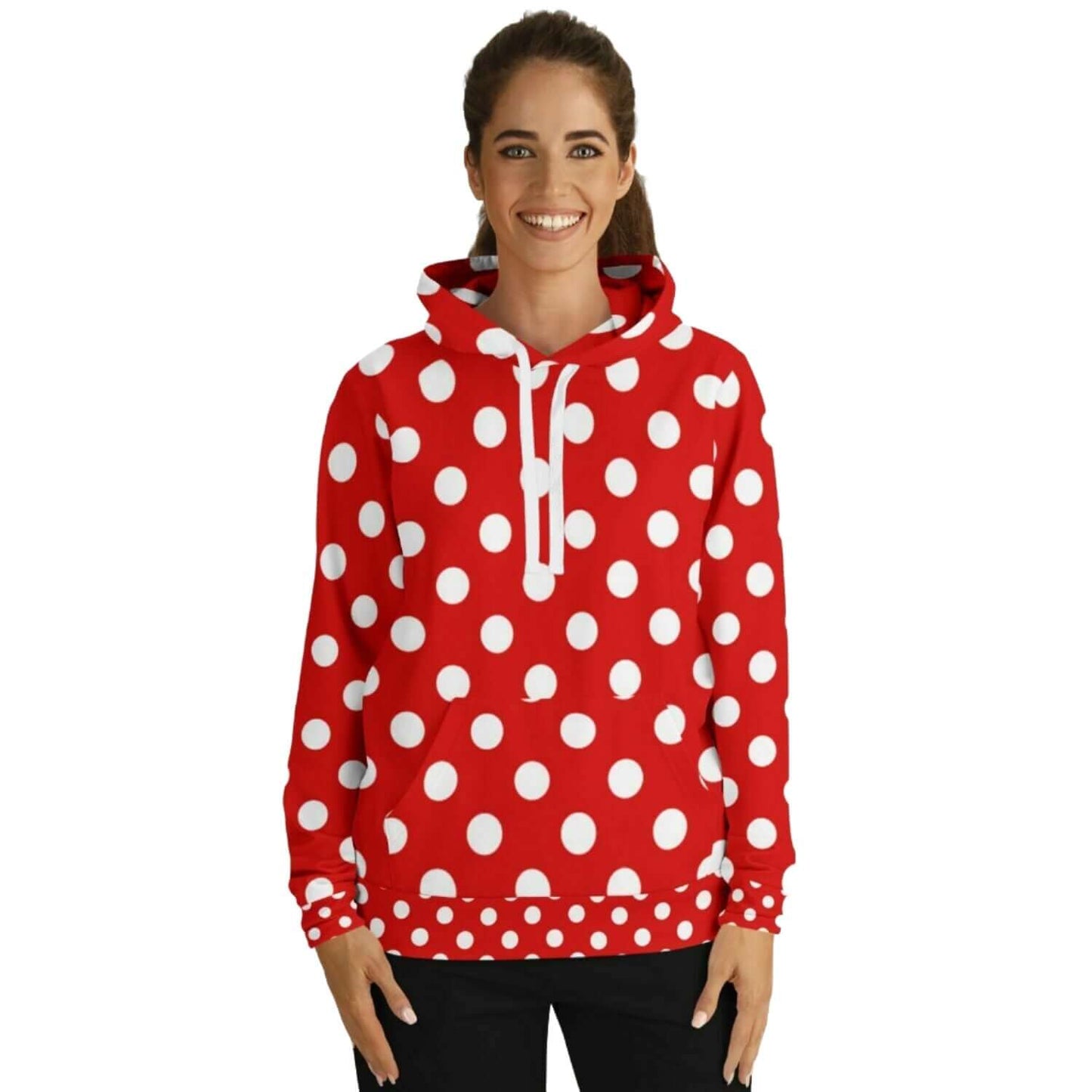 White Dots On A Deep Red Hoodie | Unisex