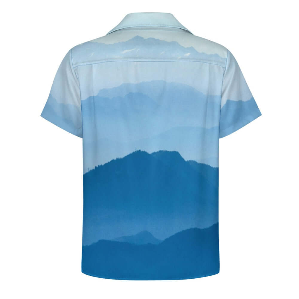 Cuban Collar Shirt | Blue Landscape | Shipping Included - Ribooa