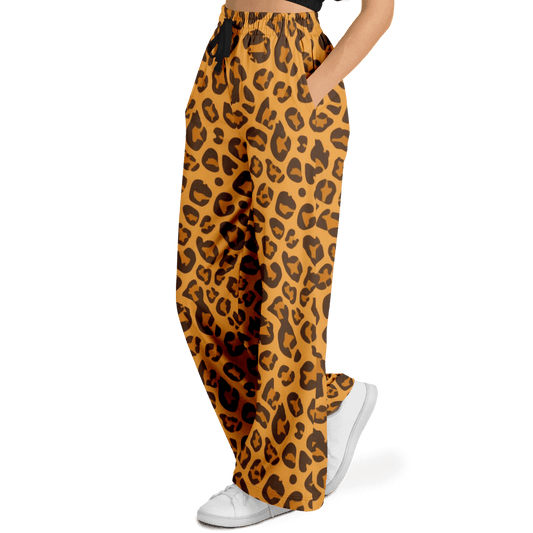 Women's Wide Leg Pants | Leopard HD Print