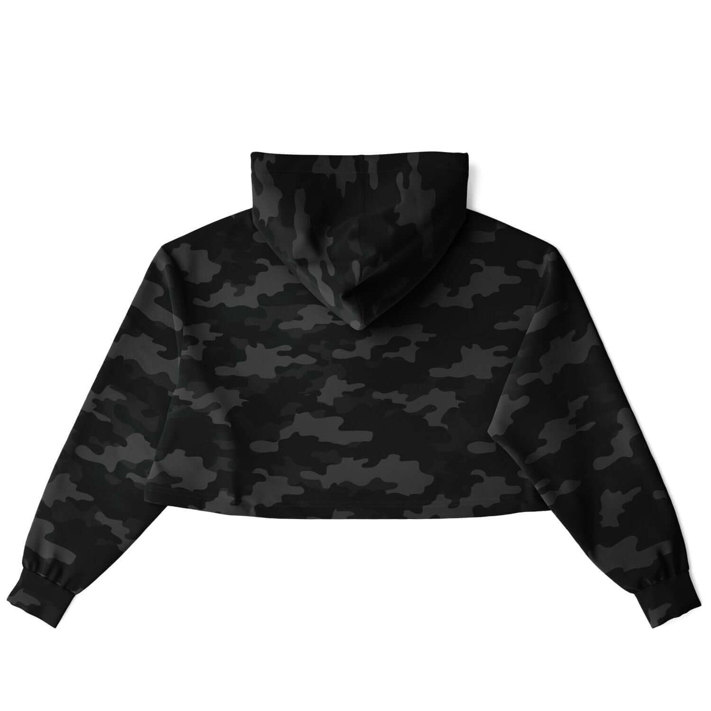 Military Black Camo Cropped Hoodie