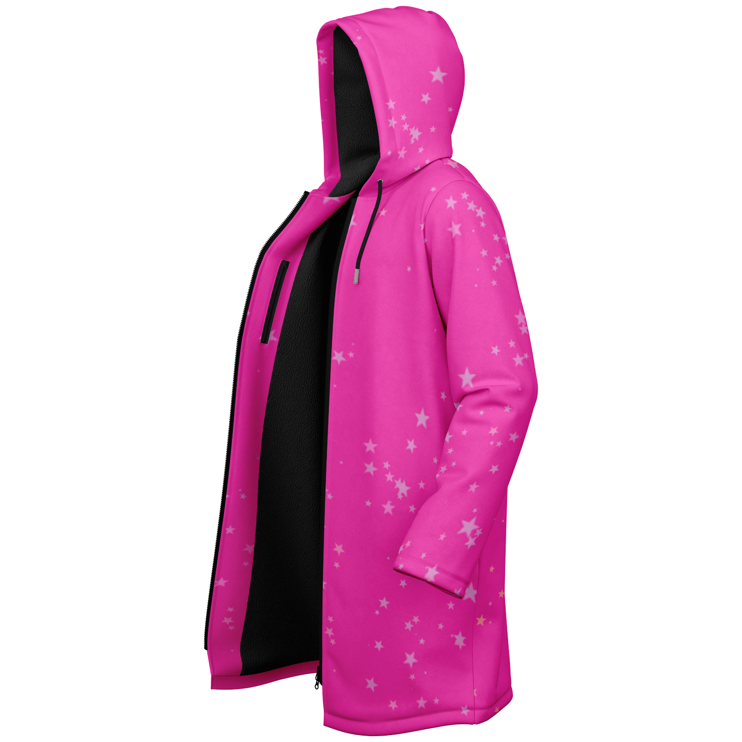 Funky Deep Pink Stars Zipper Cloak | Ribooa