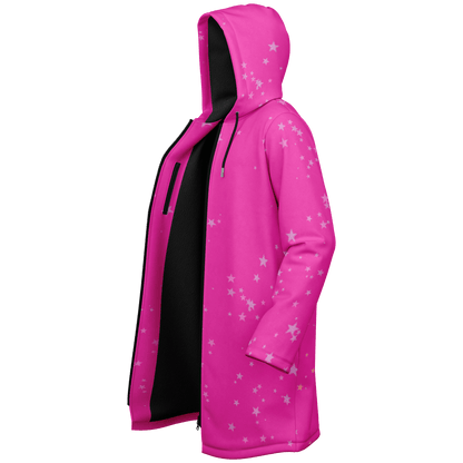 Funky Deep Pink Stars Zipper Cloak | Ribooa