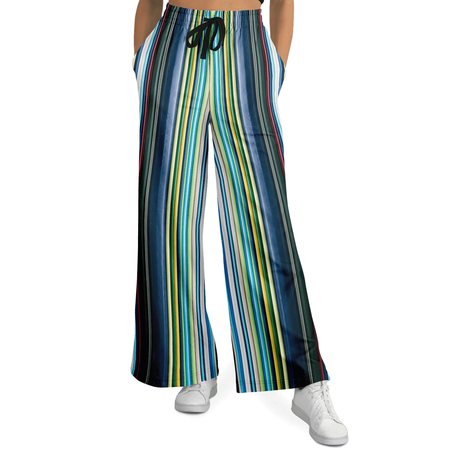 Women's Wide Leg Pants | Colored Thin Lines