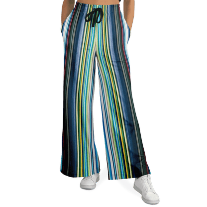 Women's Wide Leg Pants | Colored Thin Lines