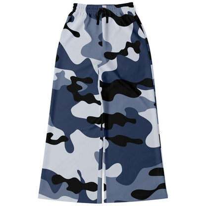 Camo Wide Leg Pants For Women | Blue & Black