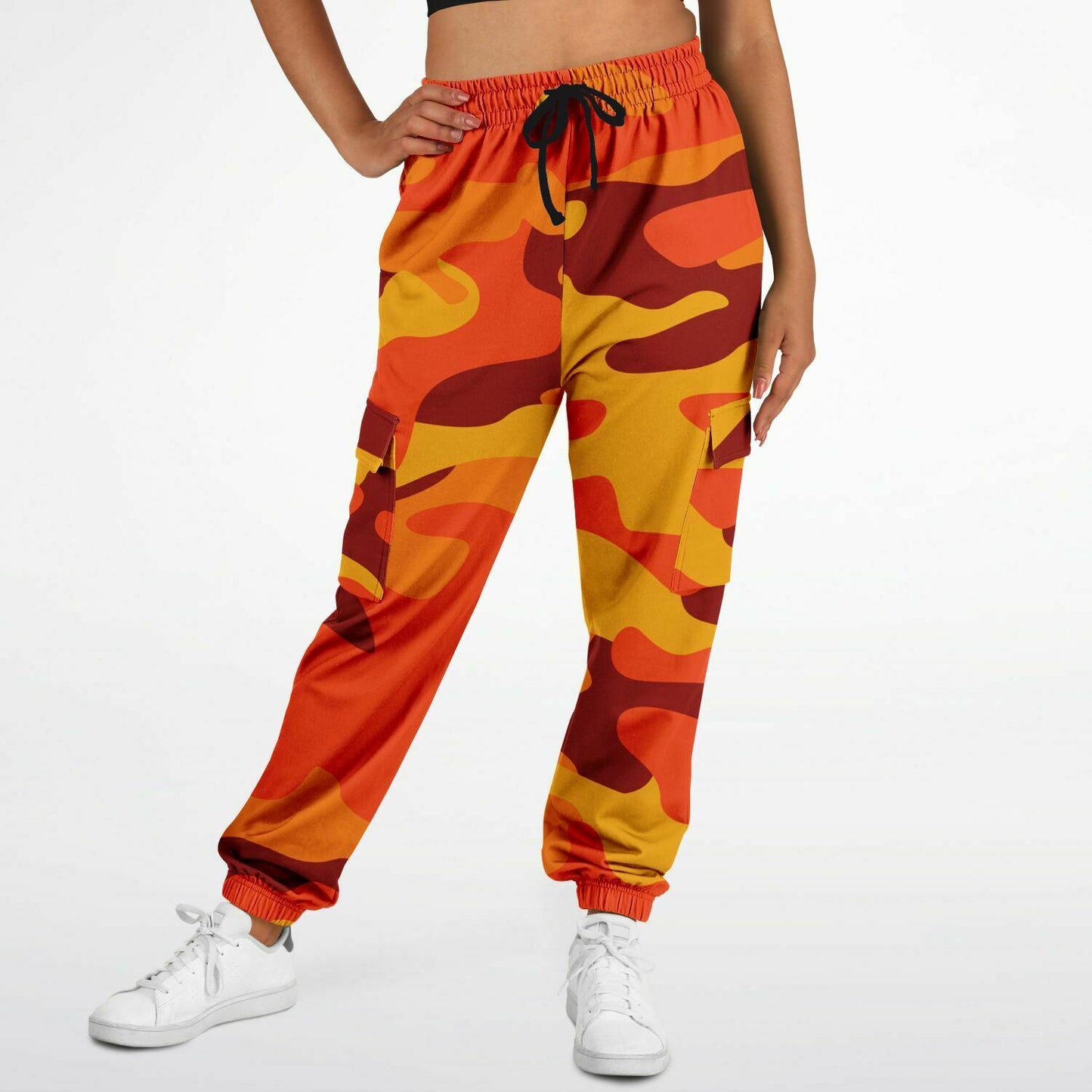 California Orange & Red Berry Camouflage Cargo Sweatpants