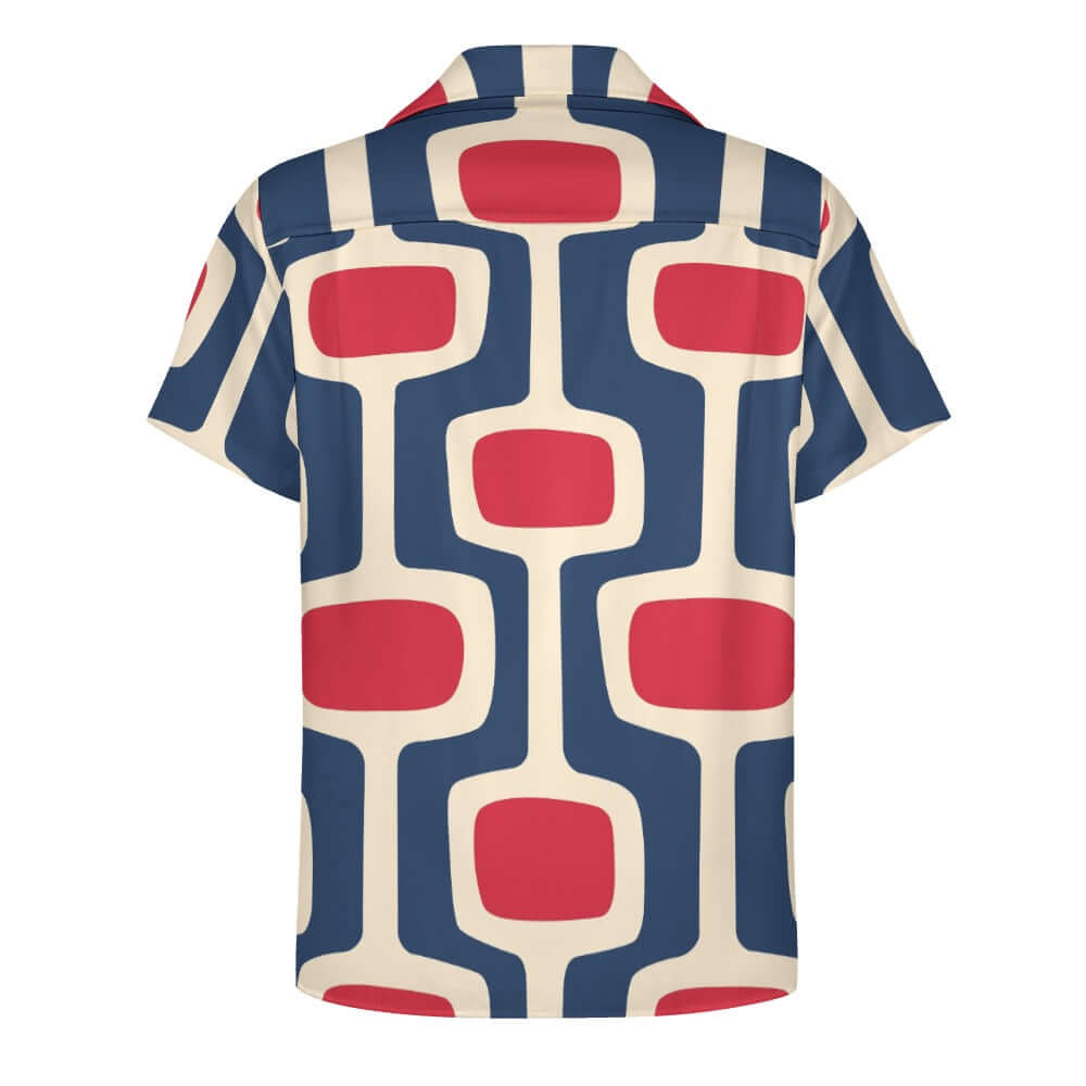 Red & Blue Atomic | Cuban Collar Shirt