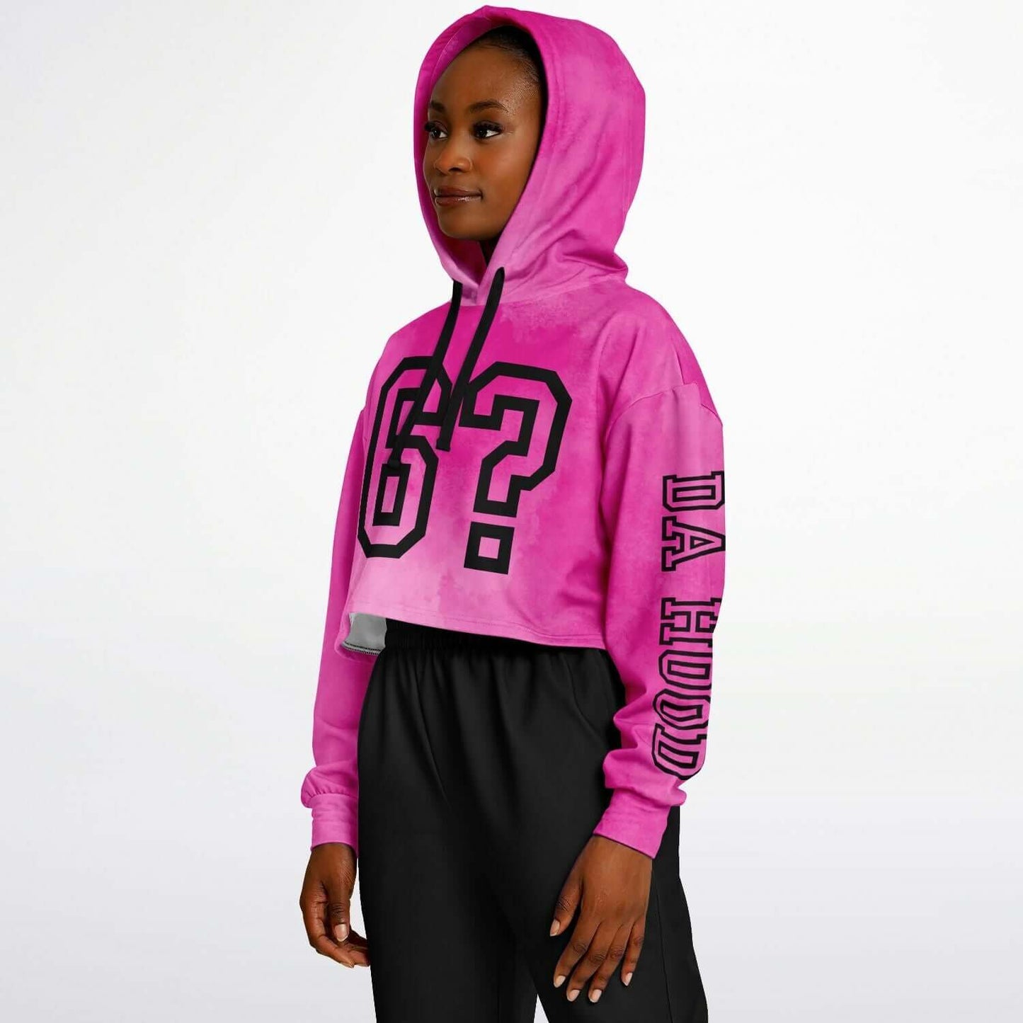 Pink Cropped Hoodie | 6? Da Hood