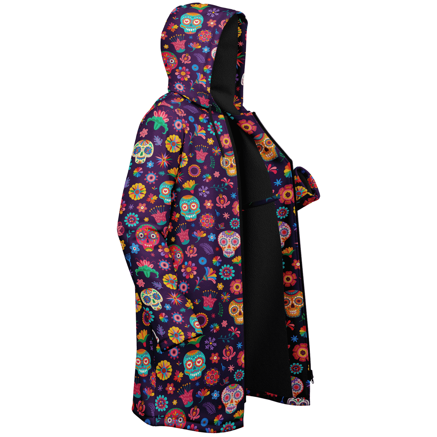 Dia De Los Muertos Mexican Cloak With a Zipper