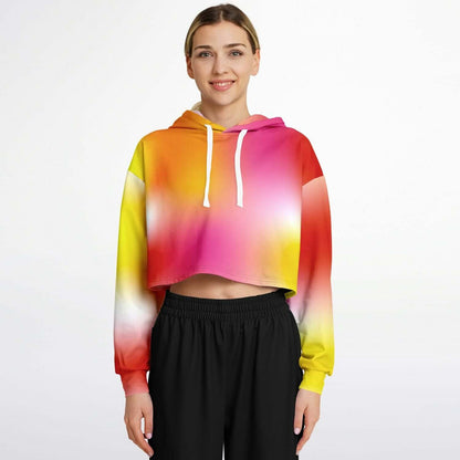 Orange Yellow Gradient Cropped Hoodie