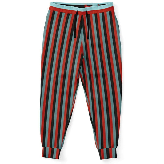 Red & Black Stripes Track Pants For Men | HD Print