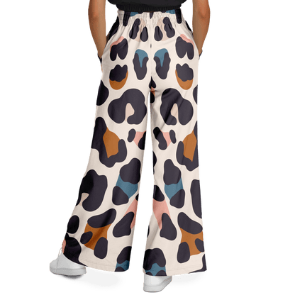Women's Wide Leg Pants | Leopard Pastel HD Print