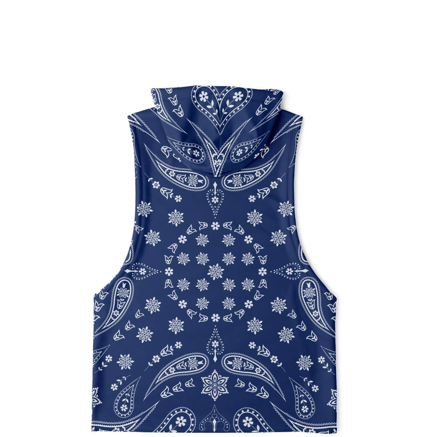 Nile Blue Bandana Sleeveless Hoodie For Men