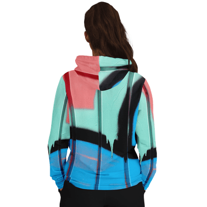 Streetwear Hoodie | Blue, Pink & Mint Green Graffiti Art