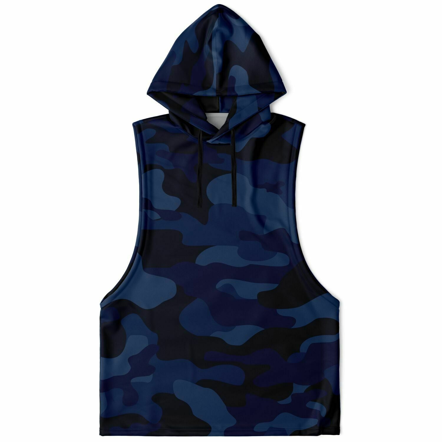 Deep Blue Camouflage Sleeveless Hoodie