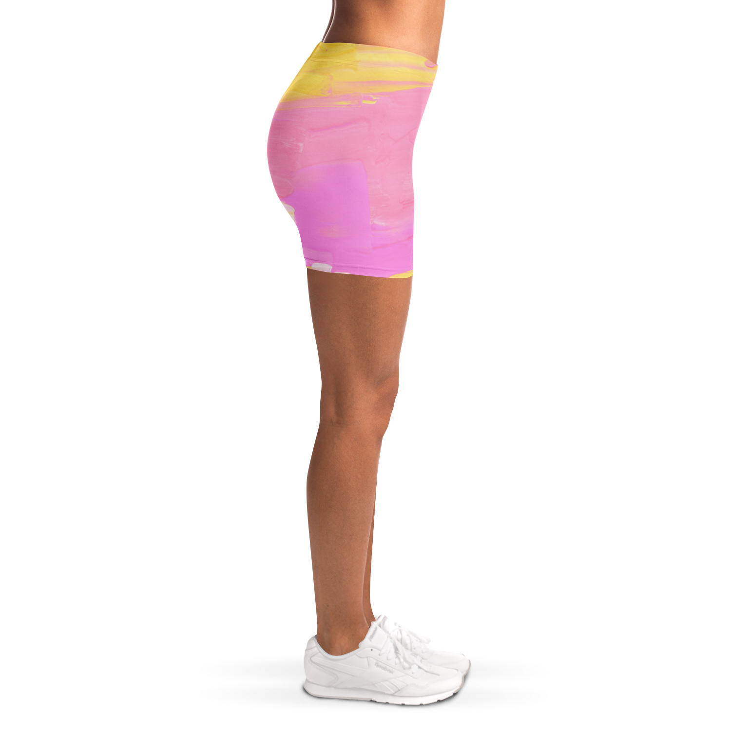 Pink & Yellow Legging Shorts | HD Print