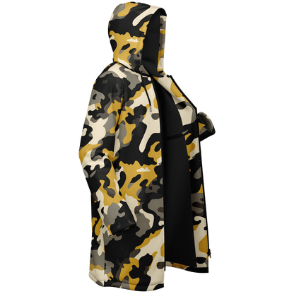 Zippered military brown and black camo cloak