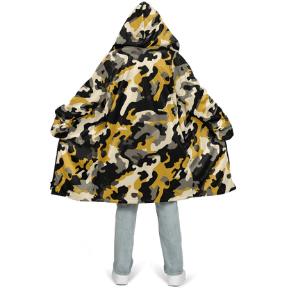 Zippered military brown and black camo cloak