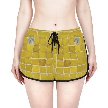 Relaxed Sports Shorts | Yellow Tiles - Ribooa