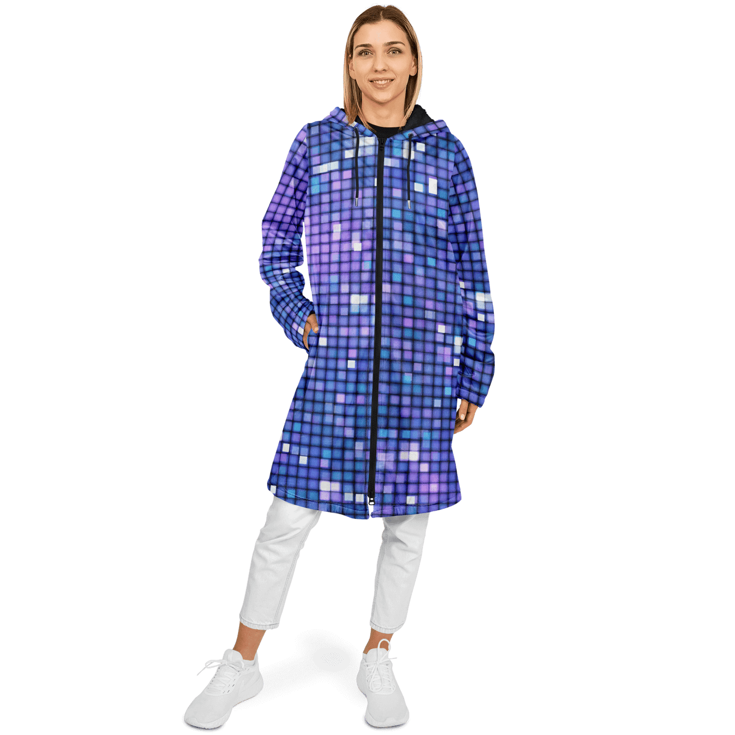 Glittering Blue Disco Ball Cloak With a in Zipper