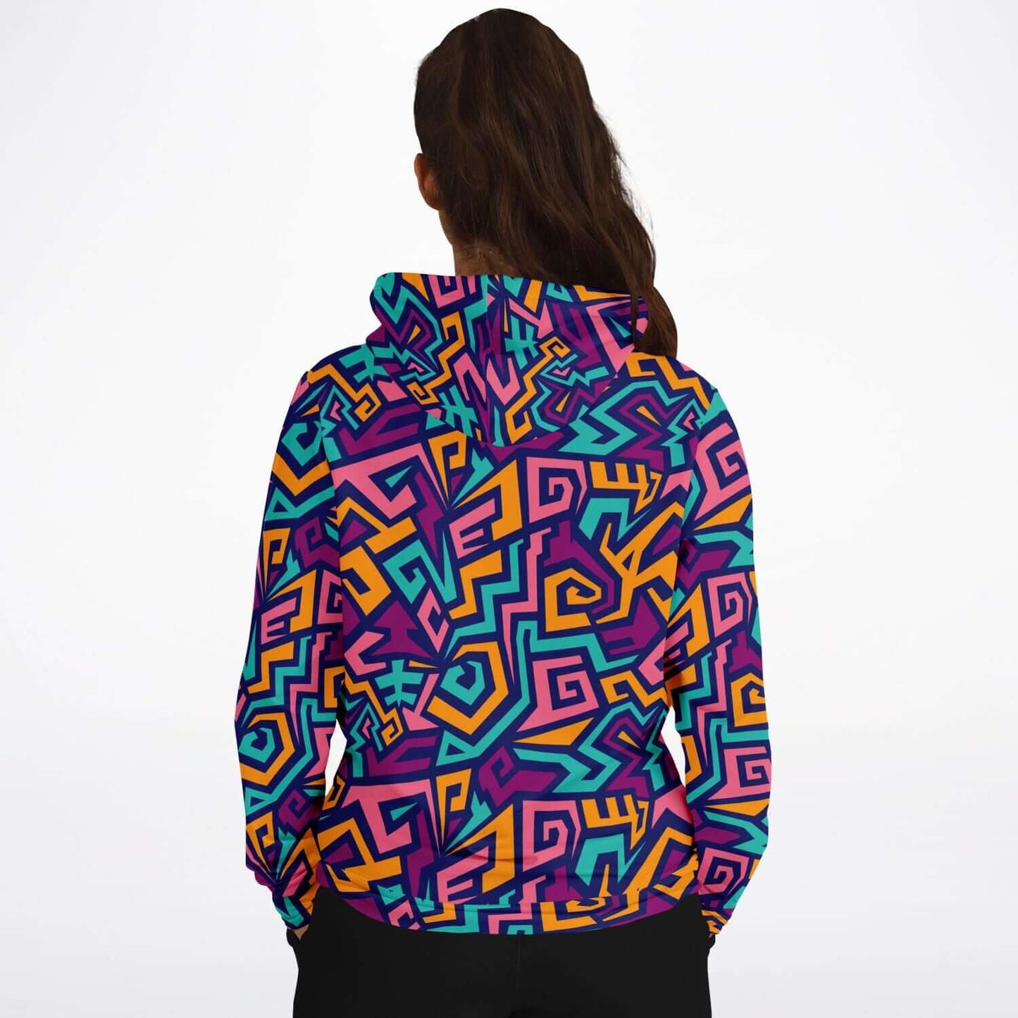 Maze Pattern Hoodie | Colorful Street Art Style