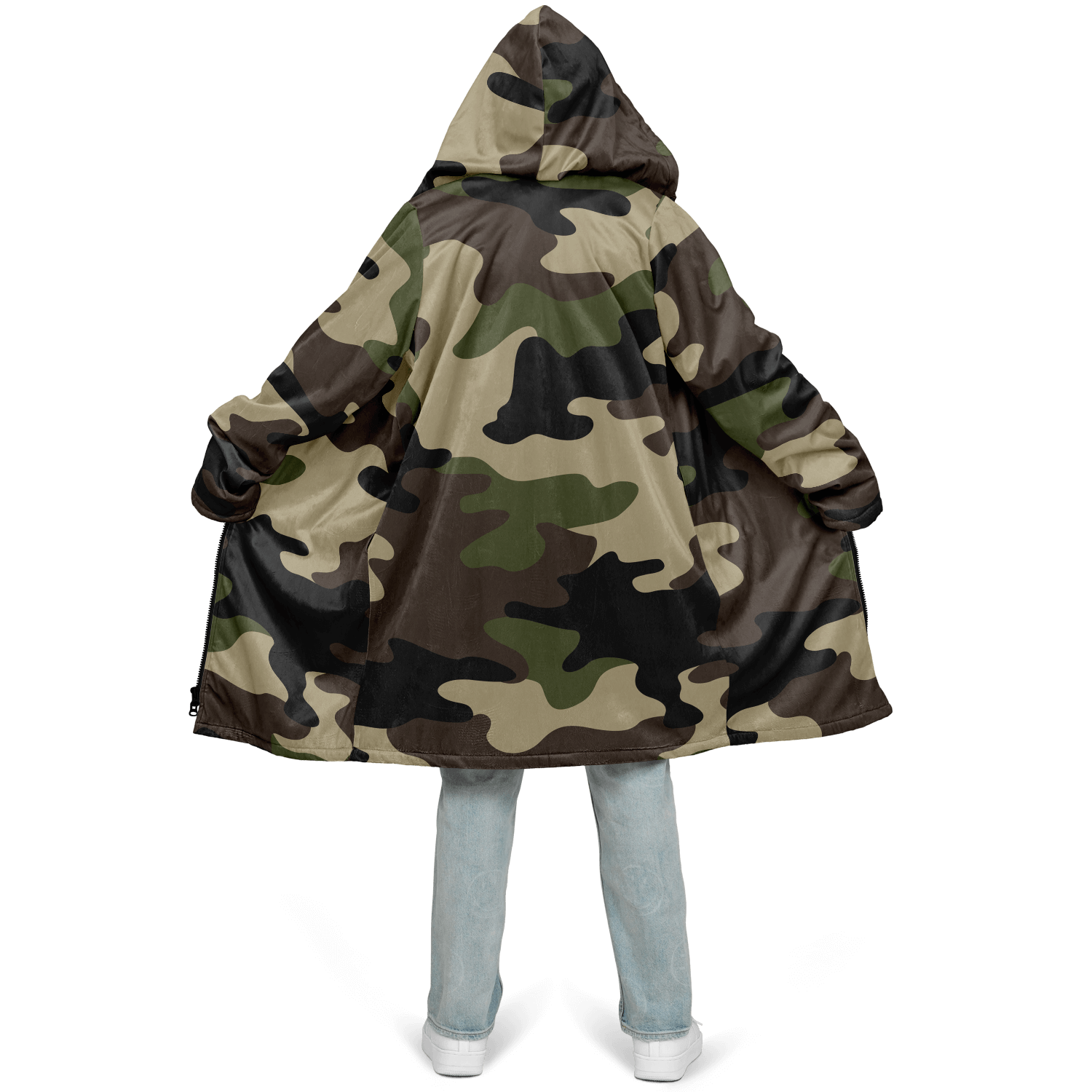 Classic Green Camo Cloak With a Zipper