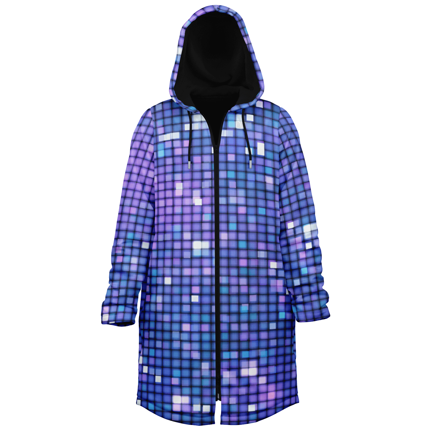 Glittering Blue Disco Ball Cloak With a in Zipper