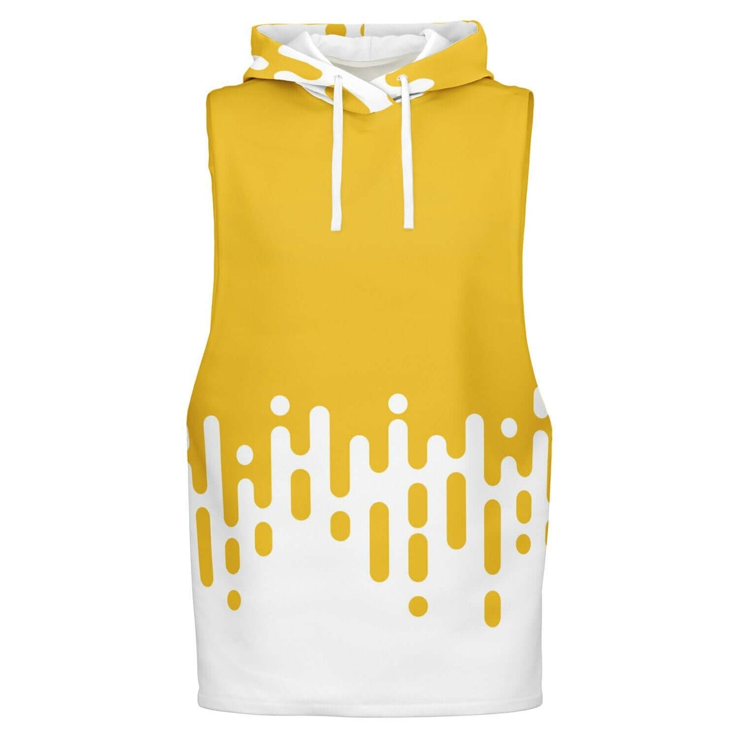 Sleeveless Hoodie | Yellow Mustard White Transition