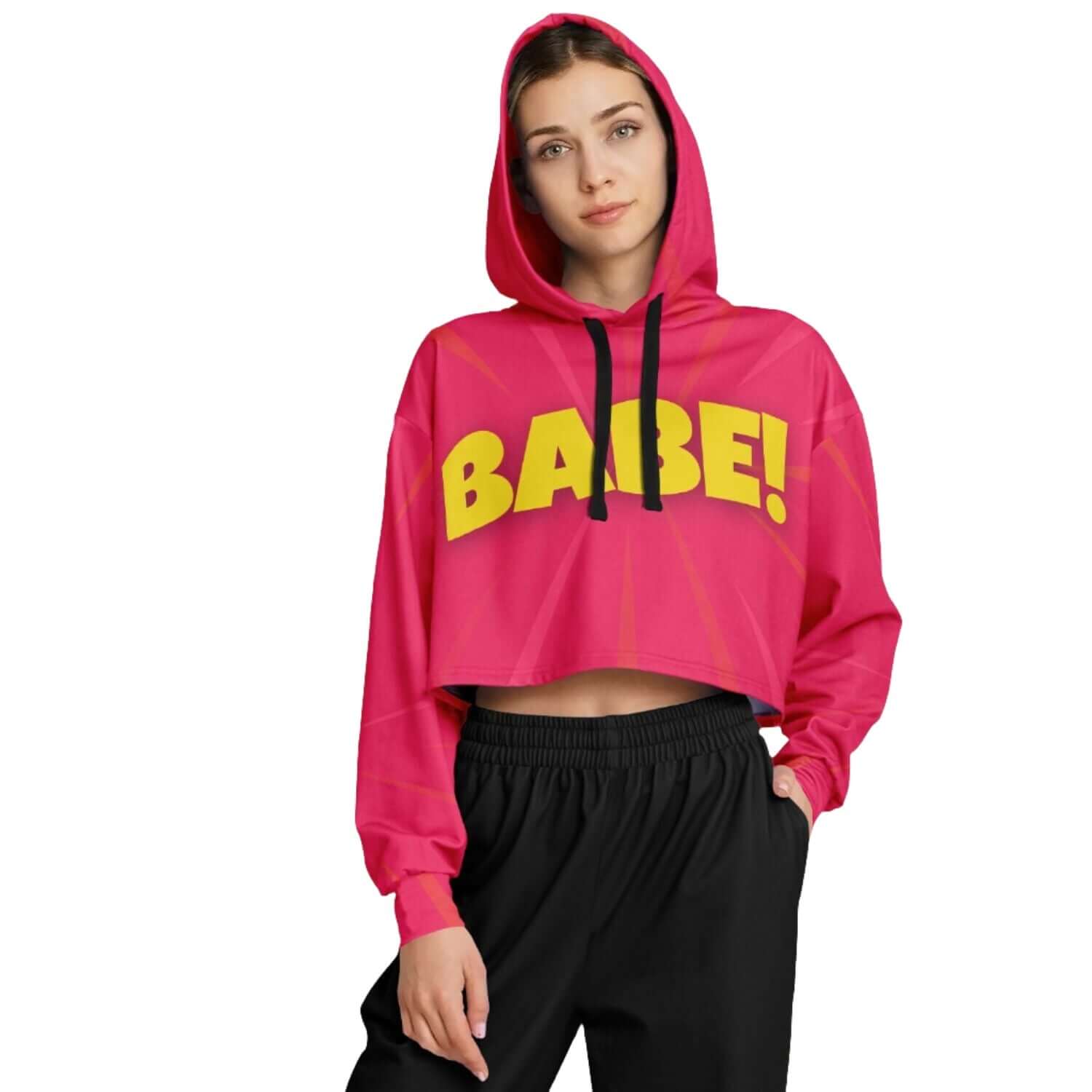 Red BABE! Cropped Hoodie