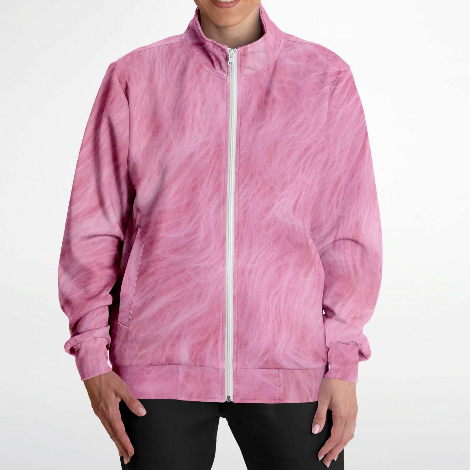 Pink Fur Track Jacket | HD Print