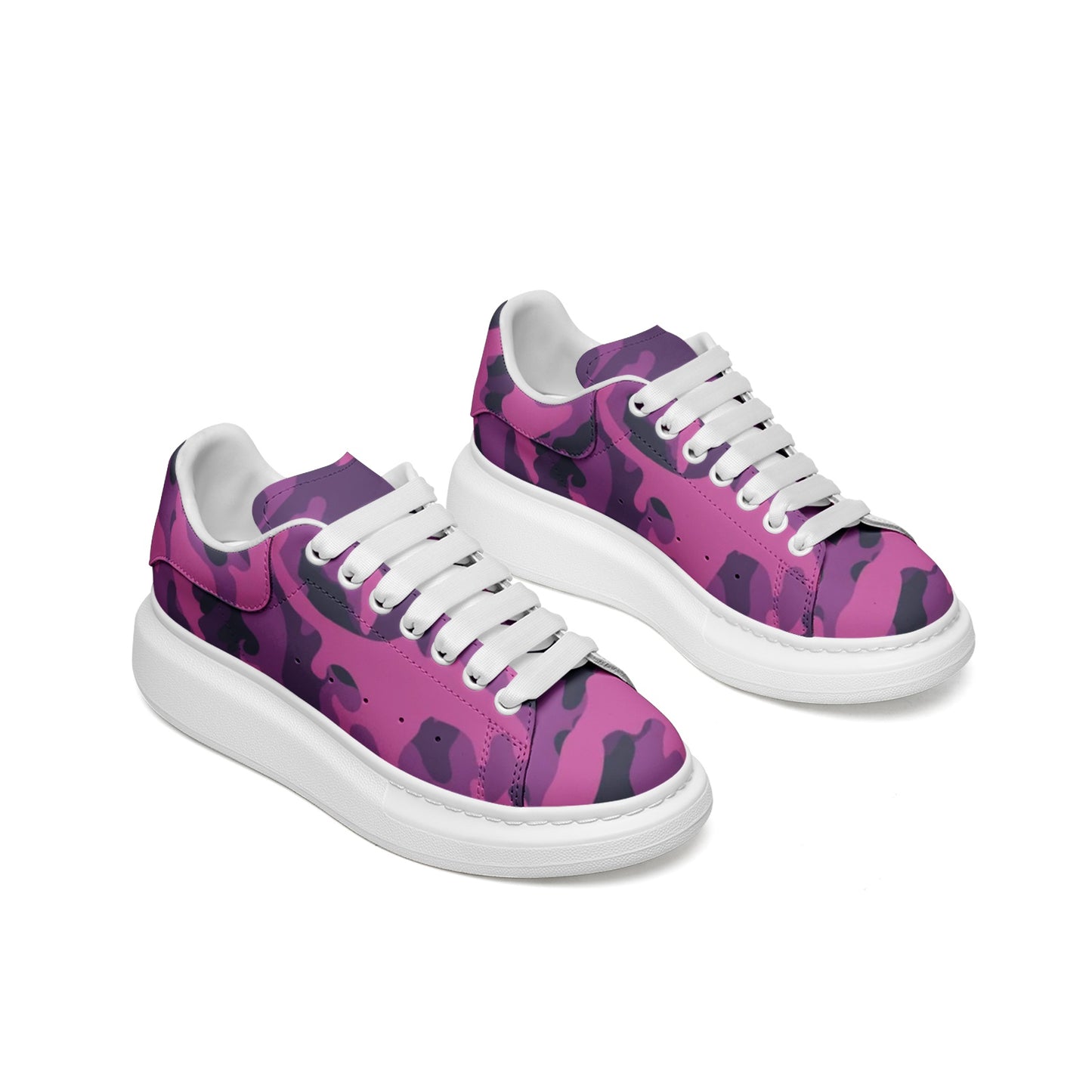 Oversized McQueen Sneakers | Mixed Pink, Blue & Magenta Camo