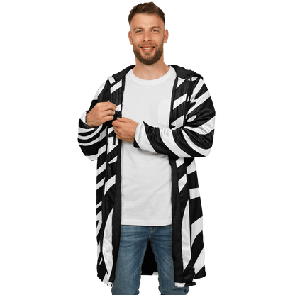 Zebra Zipper Cloak | Unisex HD Black & White