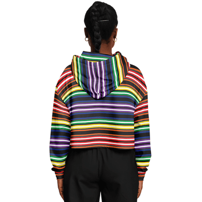 Cropped Hoodie | Rainbow Horizontal Stripes