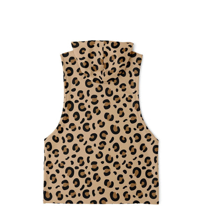 Sleeveless Hoodie For Men | Leopard