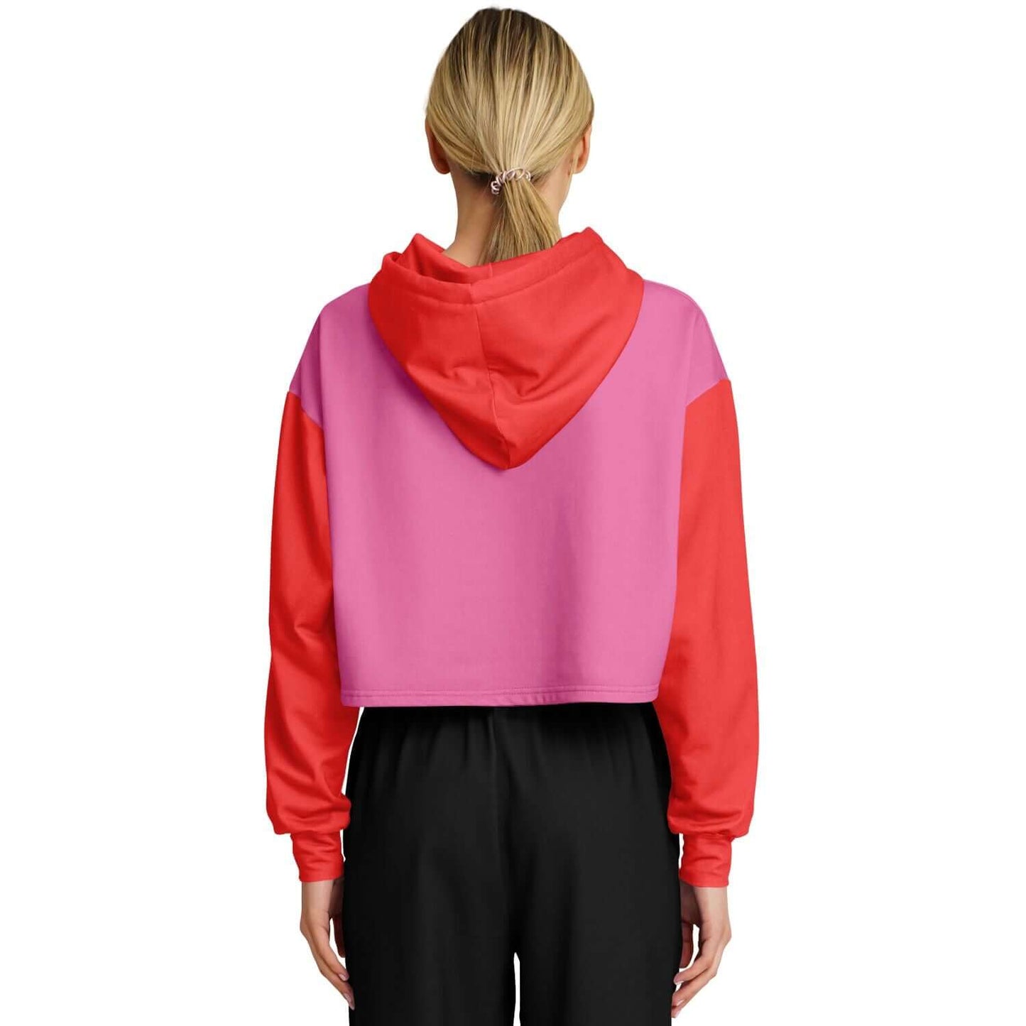 Red & Pink Brain Bulb Cropped Hoodie