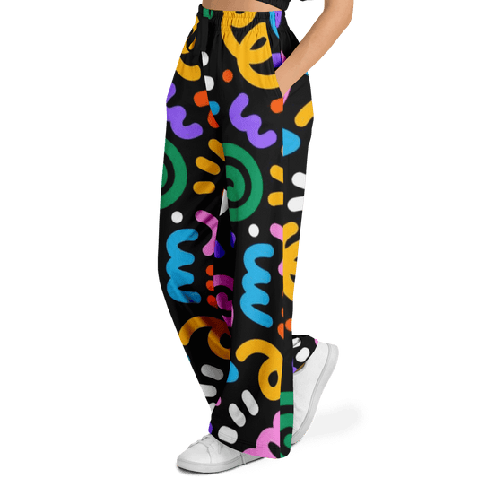 Women's Wide Leg Pants | Funky Color Circles